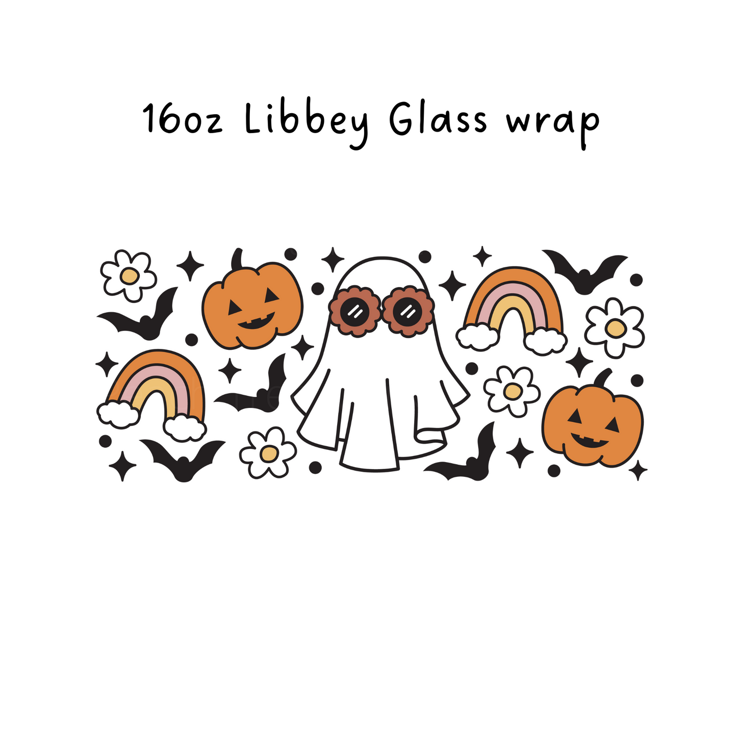 Spooky doodles 16 Oz Libbey Beer Glass Wrap