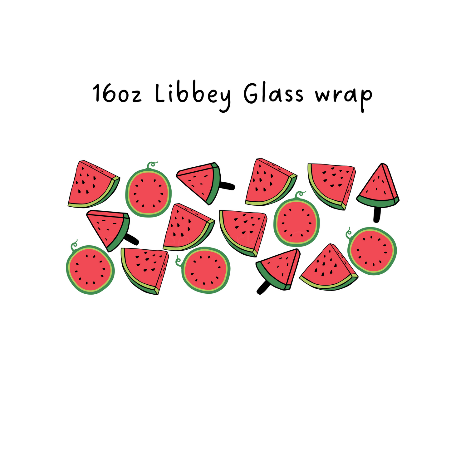 Watermelon Popsicle 16 Oz Libbey Beer Glass Wrap