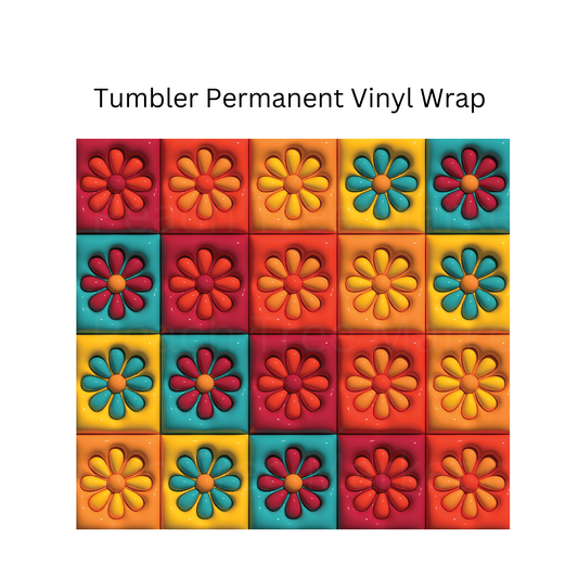 Daisy Checker 3D Puff Permanent Vinyl Wrap