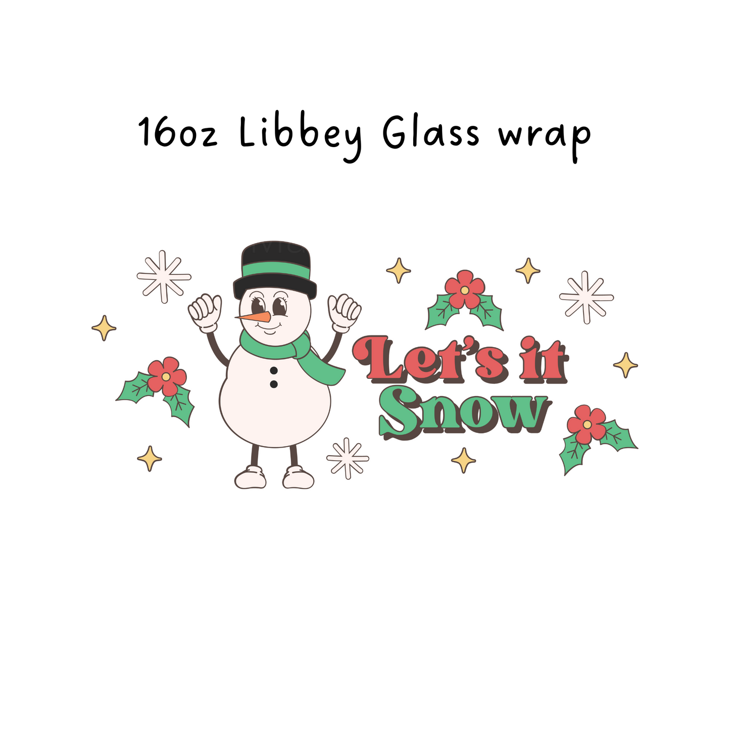Let it Snow 16 Oz Libbey Beer Glass Wrap