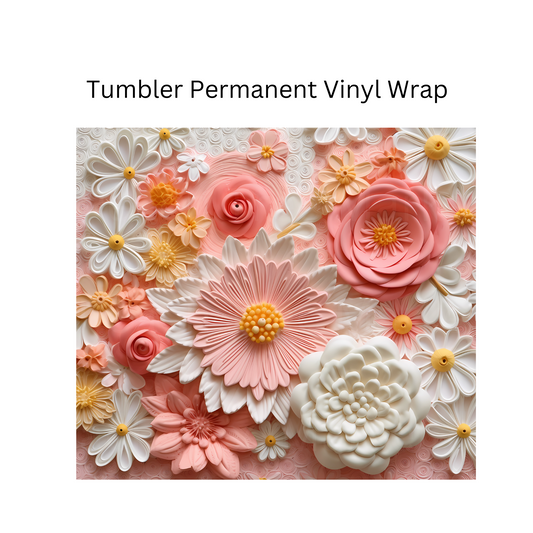 3D Flowers - 2 Permanent Vinyl Wrap