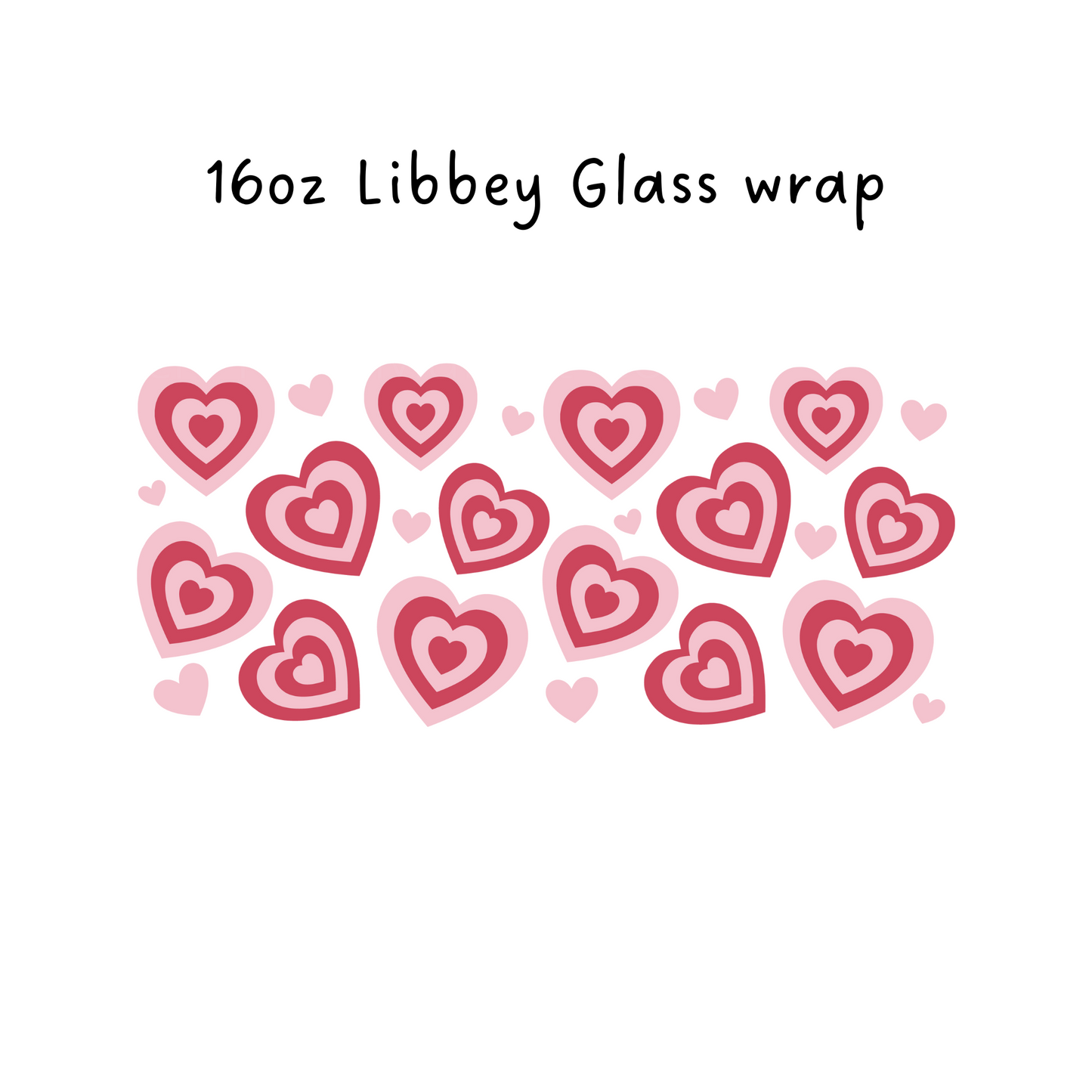 Light pink and red hearts 16 Oz Libbey Beer Glass Wrap