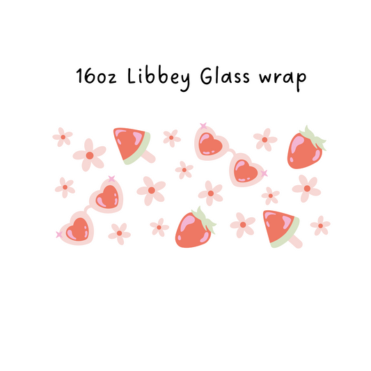 Sunglasses and Watermelon 16 Oz Libbey Beer Glass Wrap