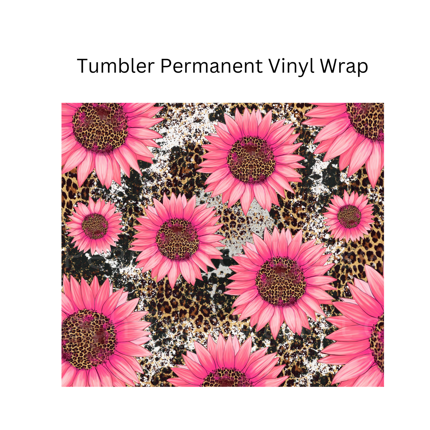 Pink sunflower Leopard Permanent Vinyl Wrap