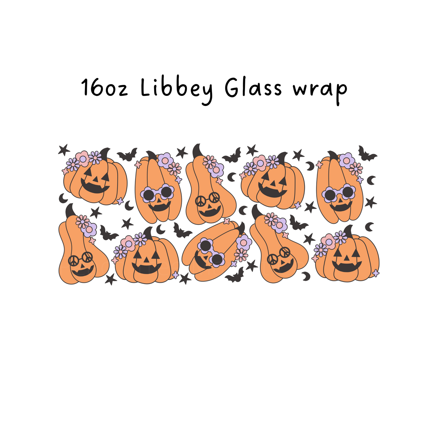 Groovy Pumpkins 16 Oz Libbey Beer Glass Wrap