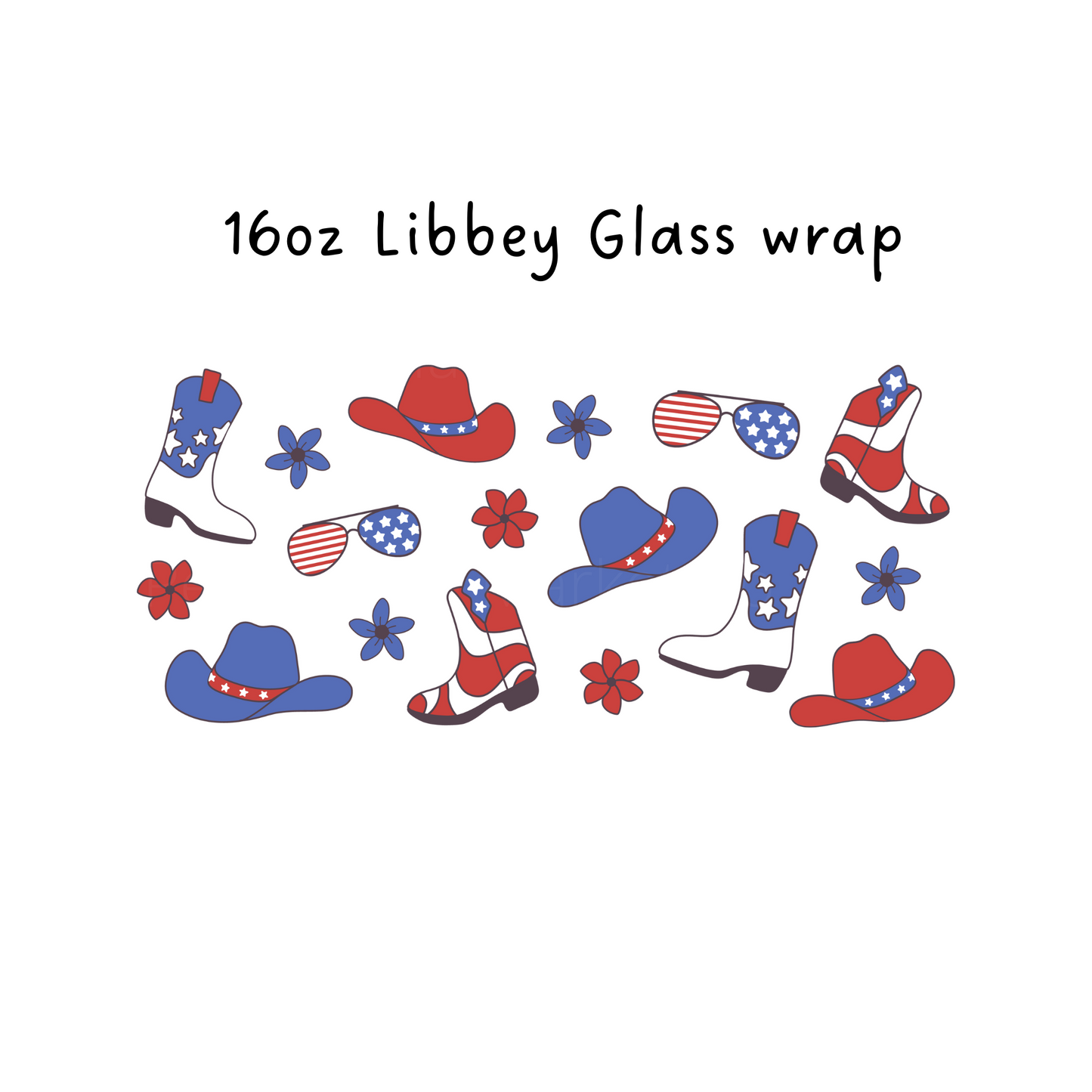 4th Of July 16 Oz Libbey Beer Glass Wrap