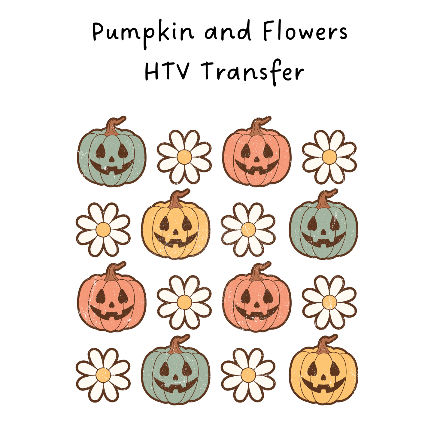 Pumpkins and Flowers HTV Transfer