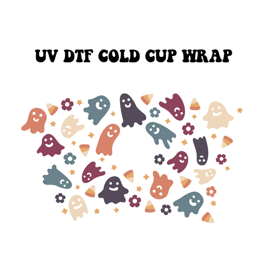 Happy Ghosts Cold Cup UV DTF Wrap