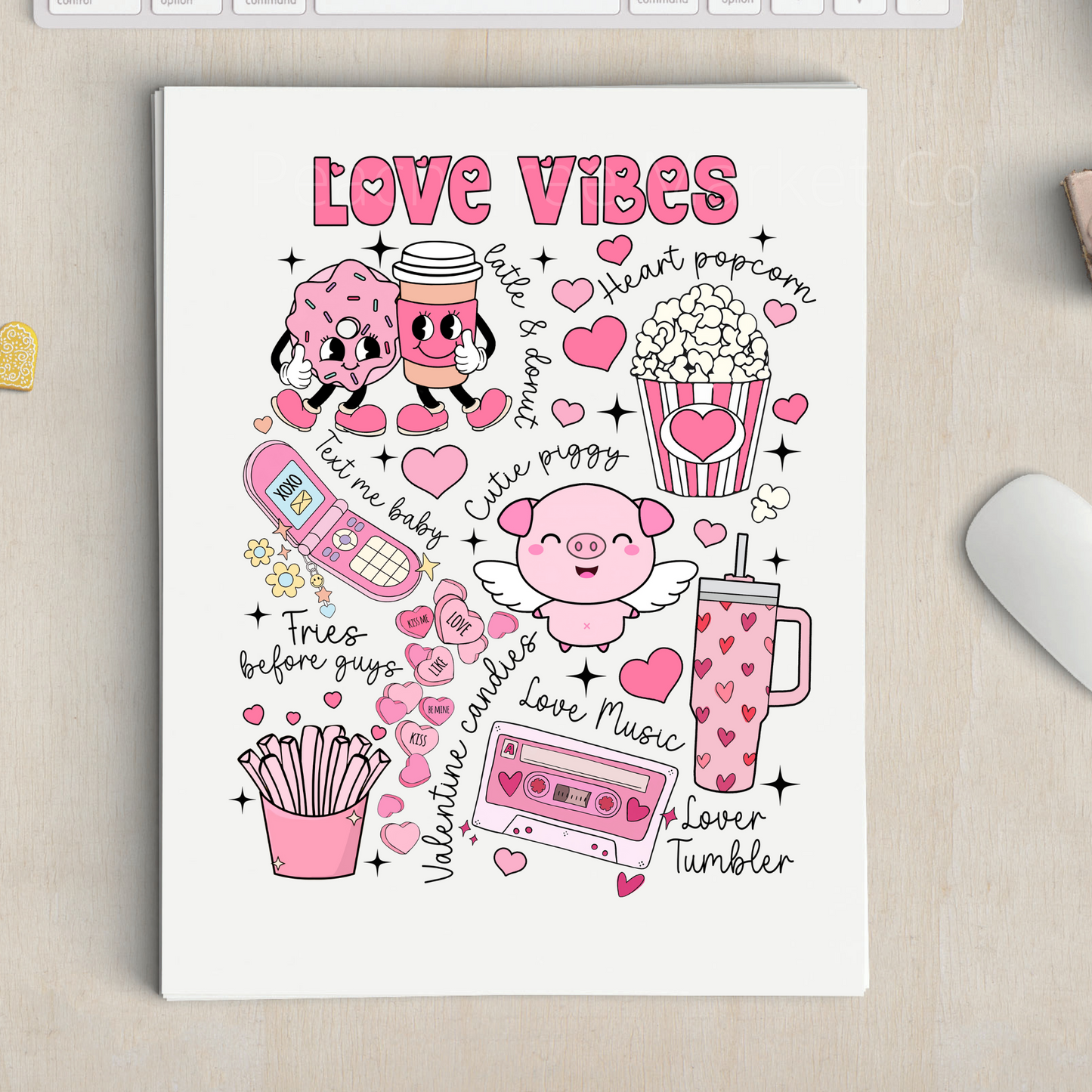 Love Vibes Doodles Sublimation Transfers
