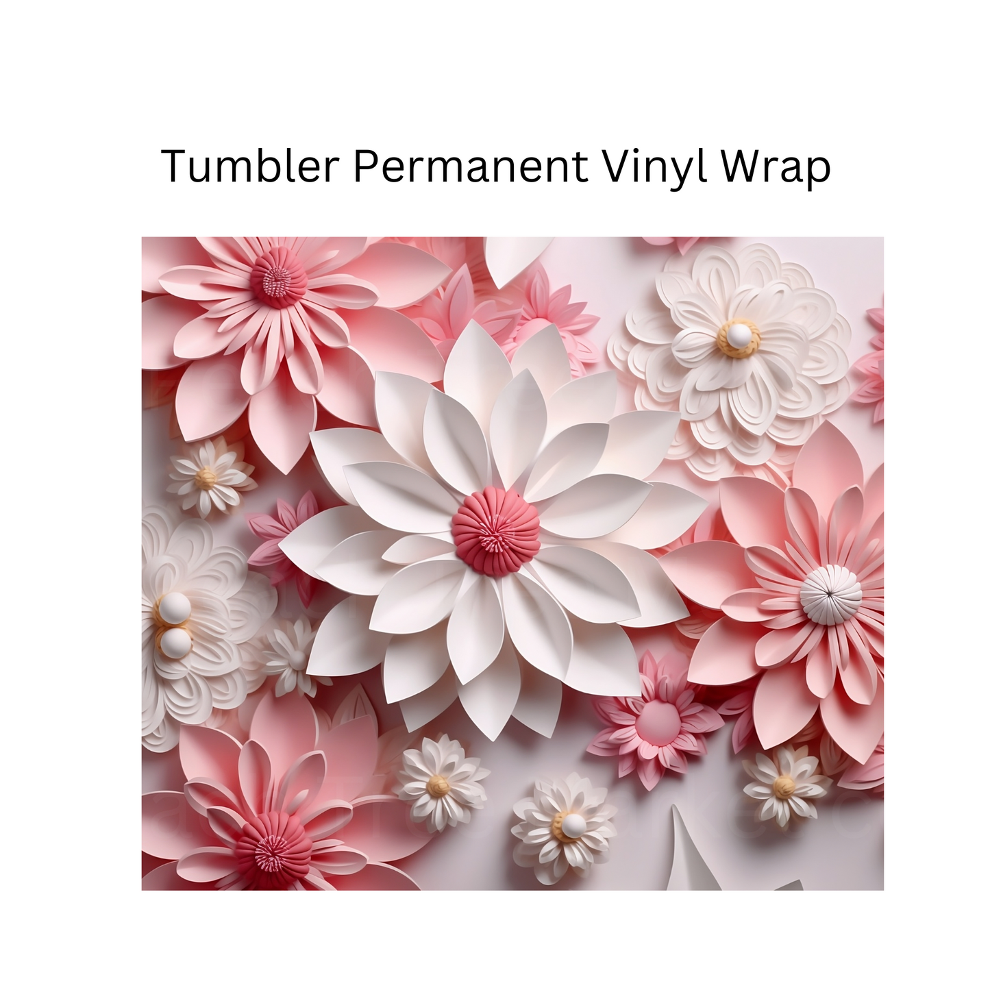 3D Flowers - 3 Permanent Vinyl Wrap