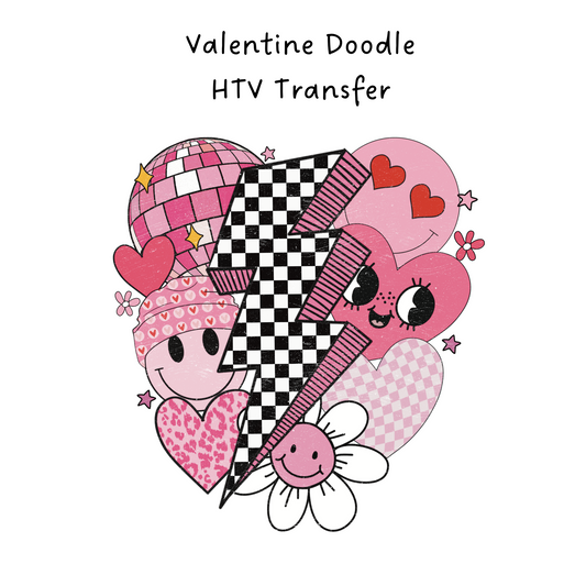 Valentine Doodle HTV Transfer