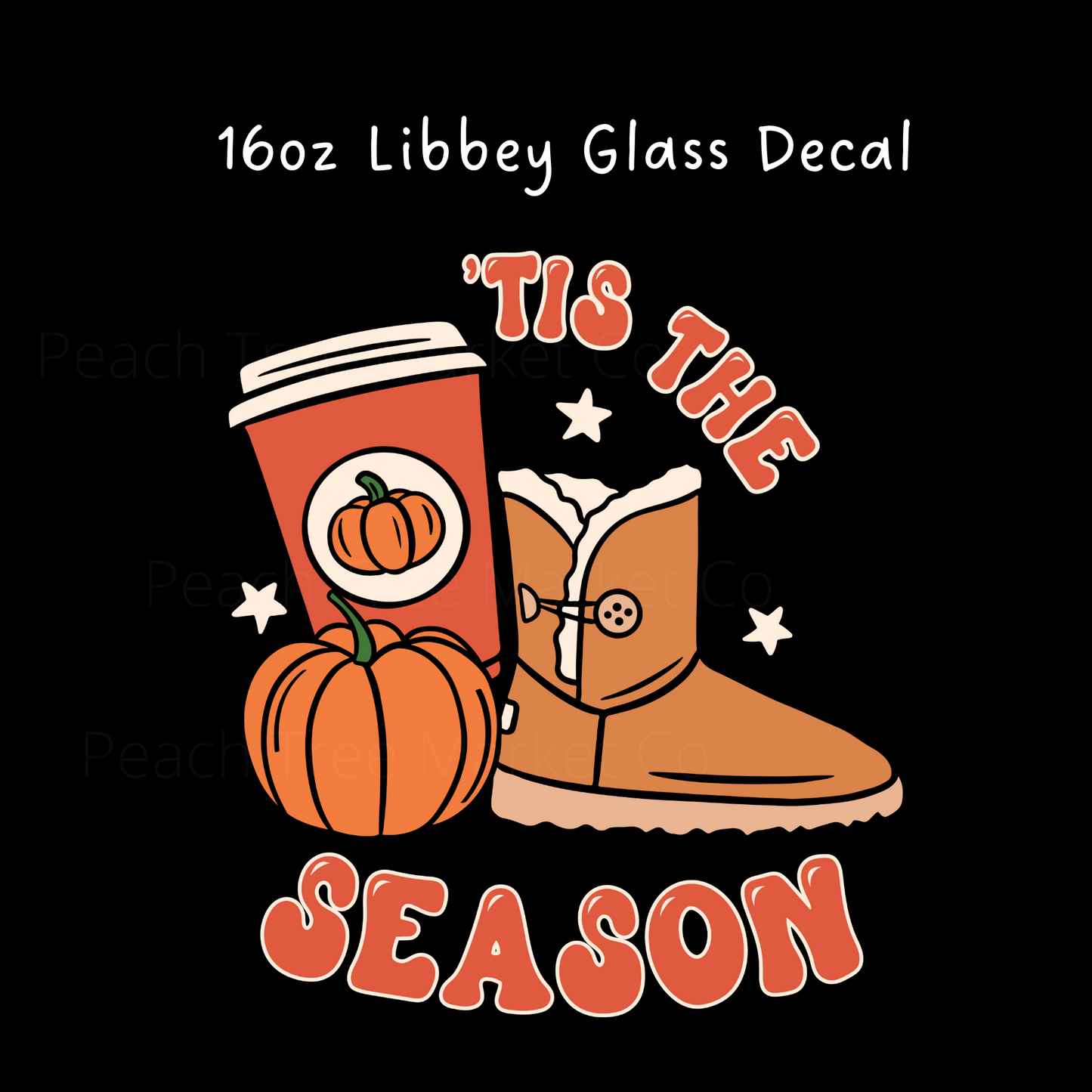 Tis The Season Libbey Beer Glass Decal
