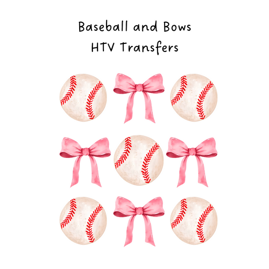 Baseball and Bows HTV Transfer