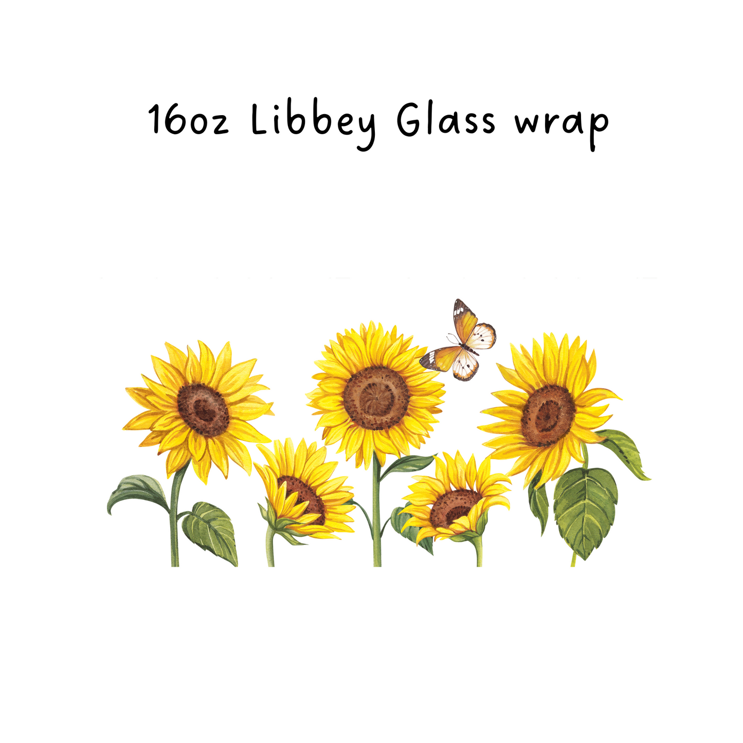 Sunflower 16 Oz Libbey Beer Glass Wrap