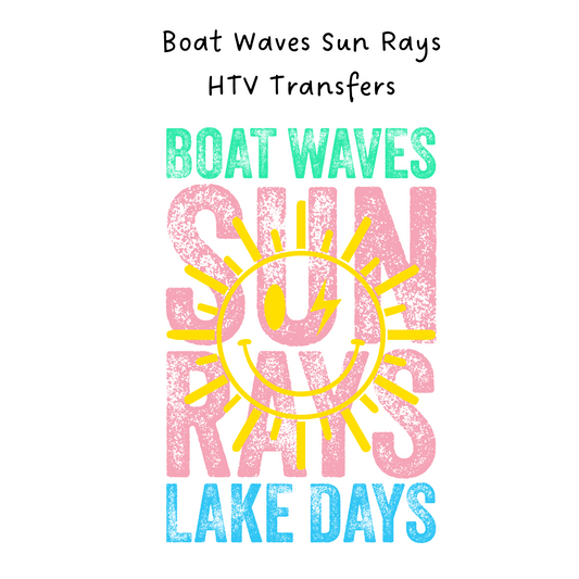 Boat Waves Sun Rays HTV Transfer