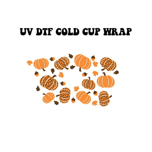 Leopard Pumpkins Cold Cup UV DTF Wrap