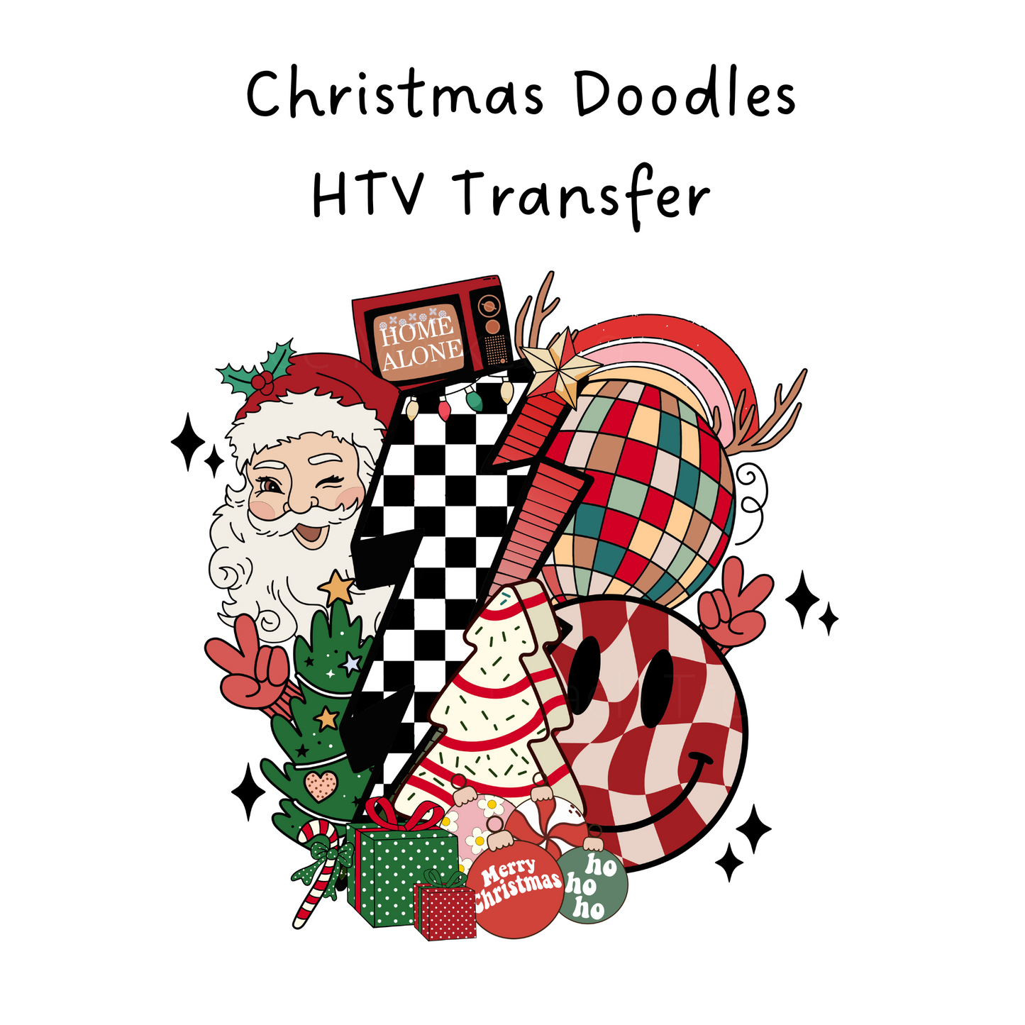 Christmas Doodles HTV Transfer