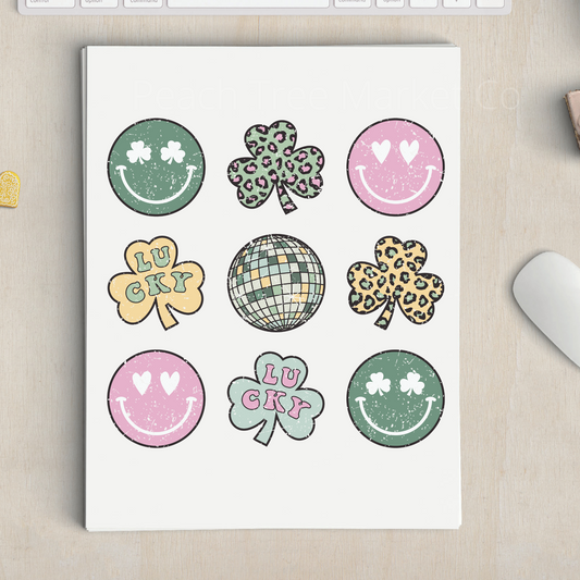 Lucky Clover and Circles   Sublimation Transfer