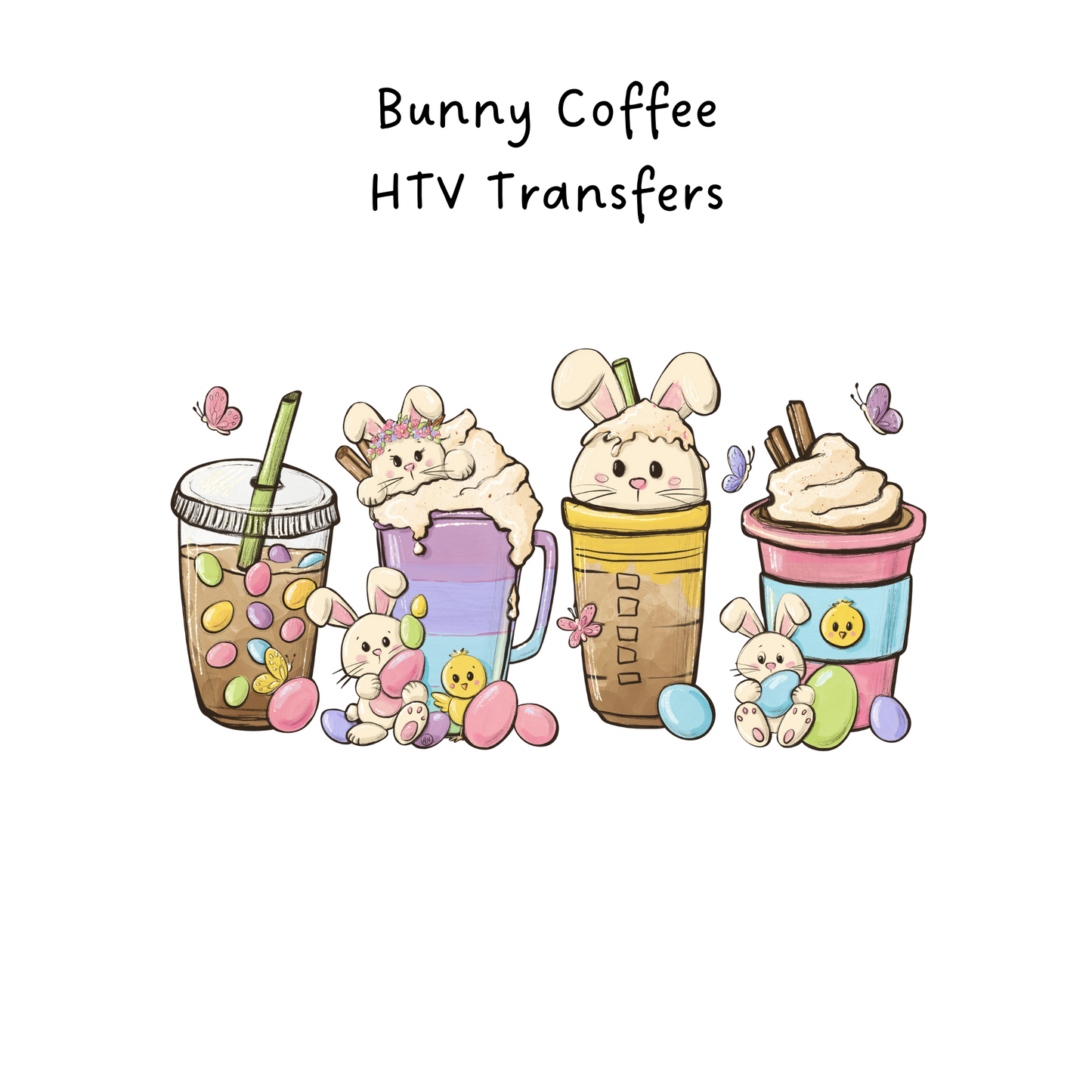 Bunny Coffee HTV Transfer