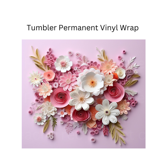 3D Flowers - 5 Permanent Vinyl Wrap