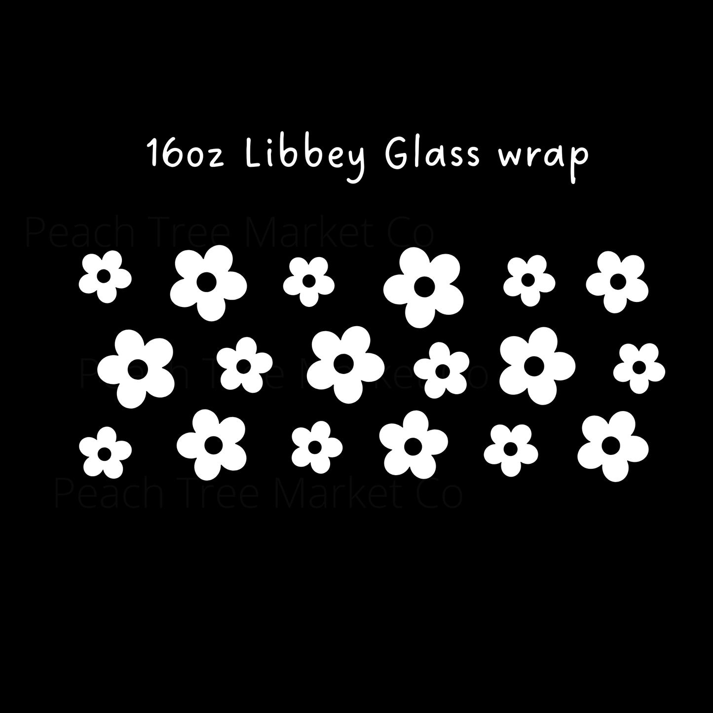 Mini White Flowers 16 Oz Libbey Beer Glass Wrap