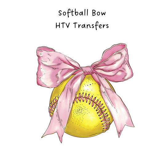 Softball Bow HTV Transfer