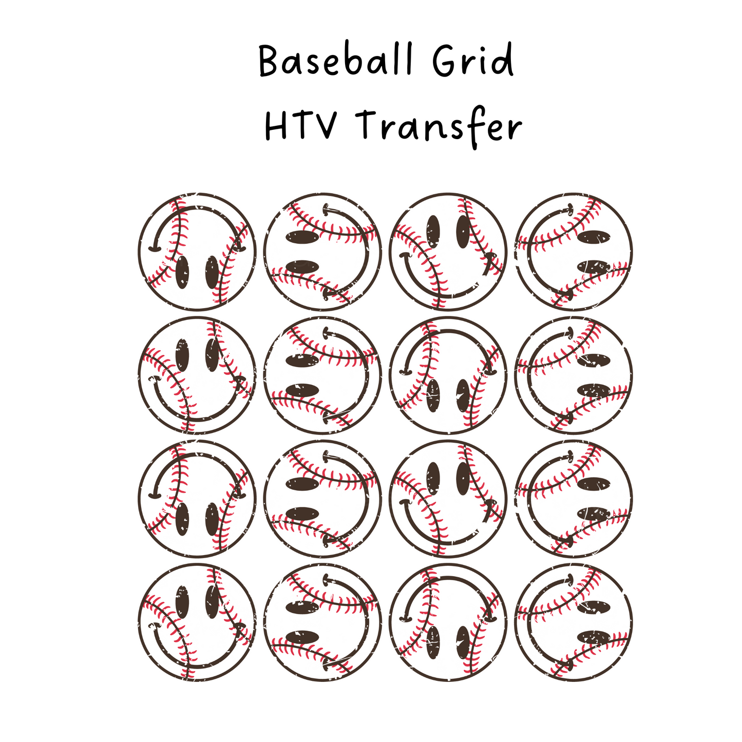 Baseball Grid HTV Transfer