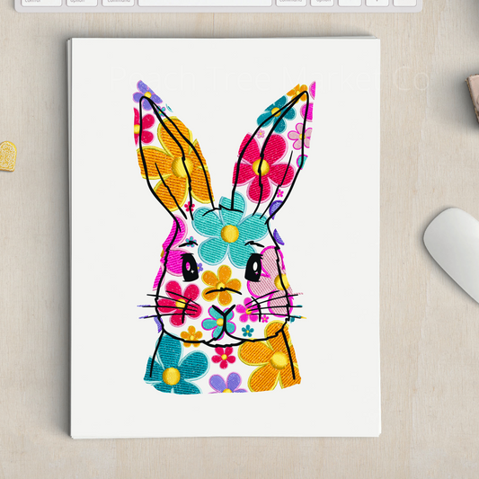 Floral Bunny Sublimation Transfer