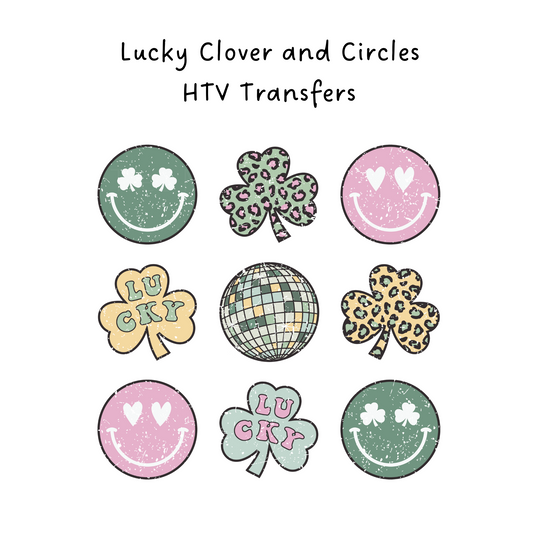 Lucky Clover and Circles  HTV Transfer