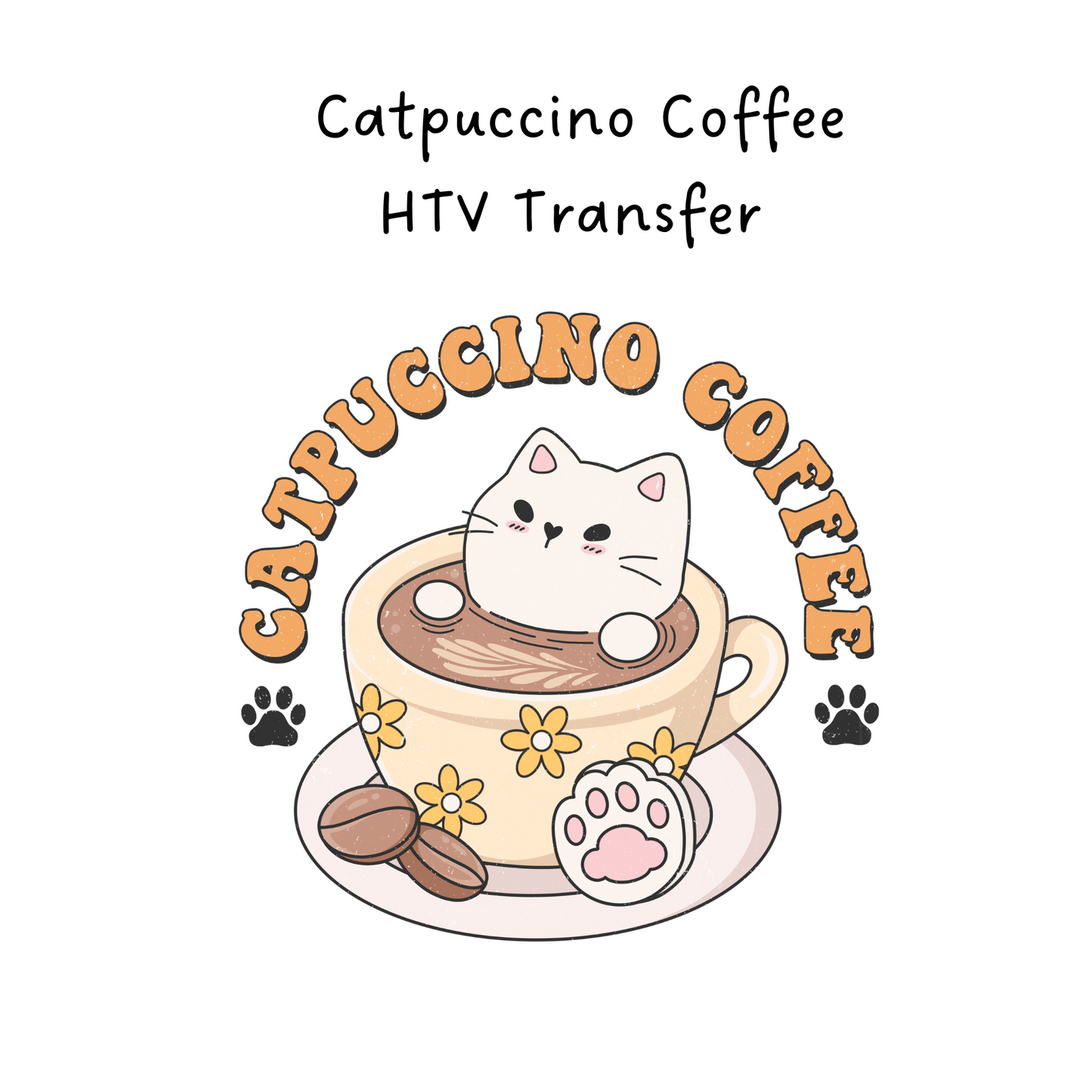Catpuccino Coffee HTV Transfer