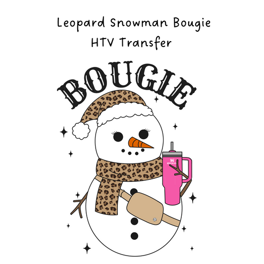 Leopard Snowman Bougie HTV Transfer