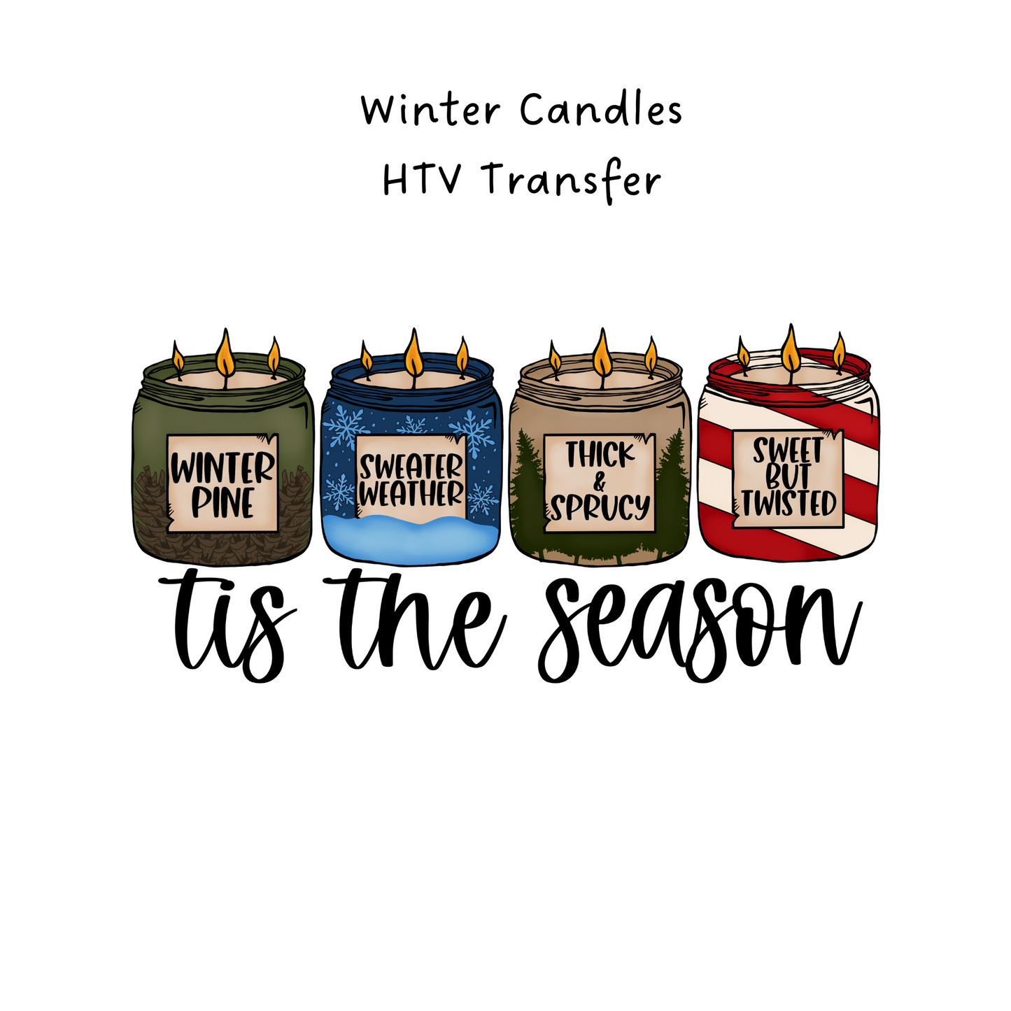 Winter Candle HTV Transfer