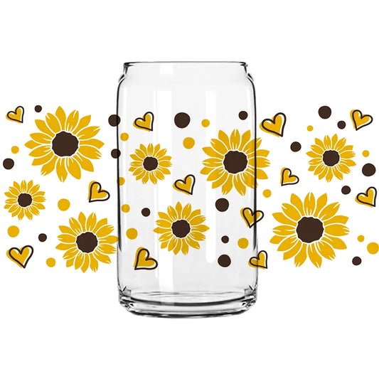 Sunflower Hearts UV DTF Wrap
