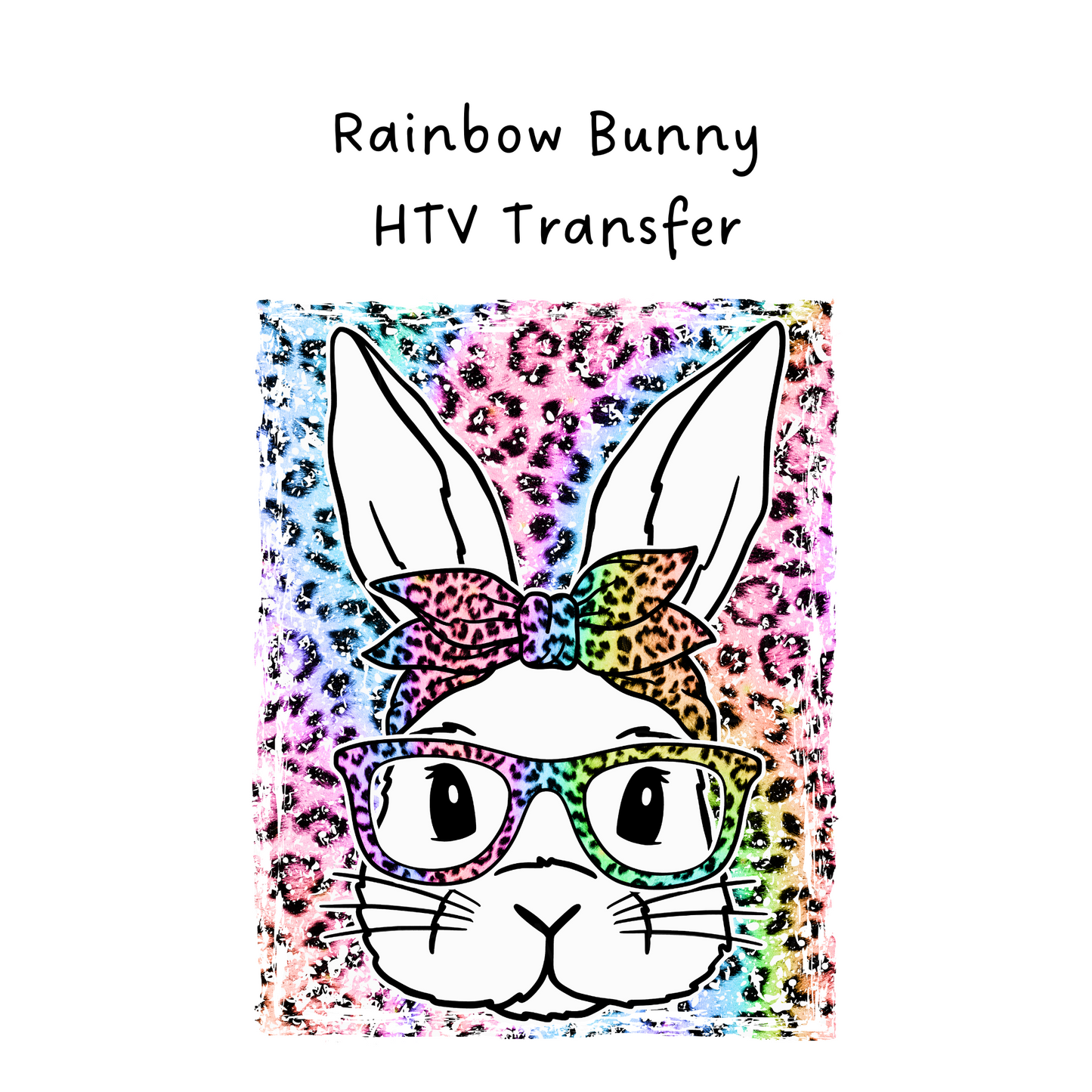 Rainbow Bunny HTV Transfer