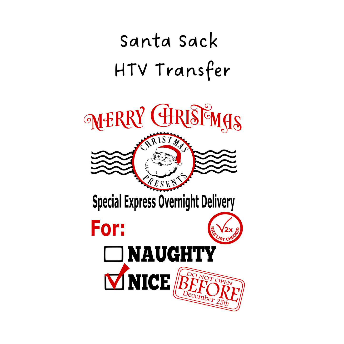 Santa Sack 3 HTV Transfer