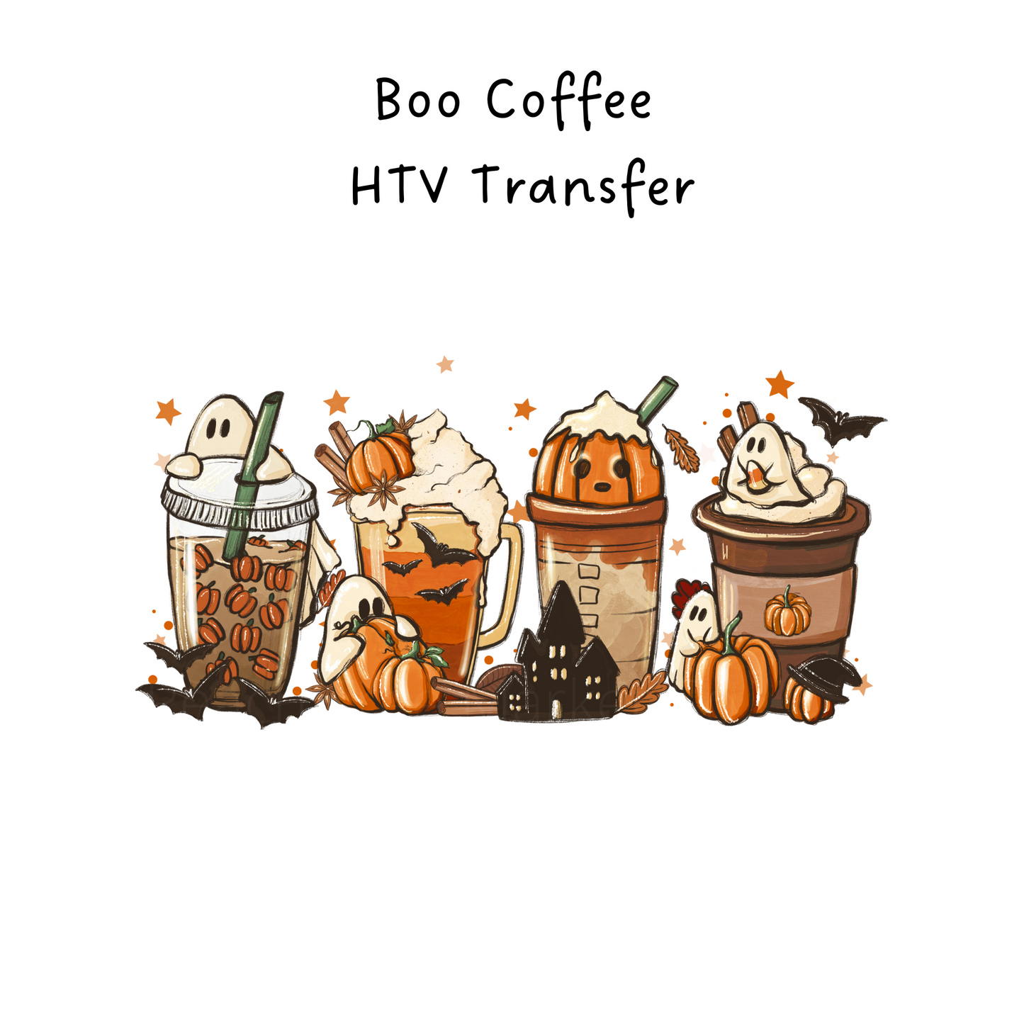 Boo Coffee HTV Transfer