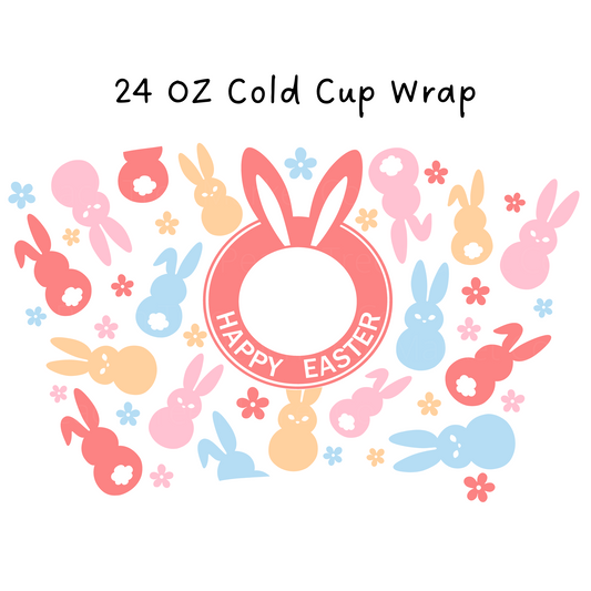Happy Easter Bunny 24 OZ Cold Cup Wrap