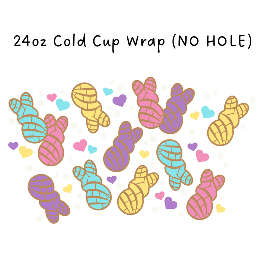 Pastel Easter Concha 24 OZ Cold Cup No Hole Wrap