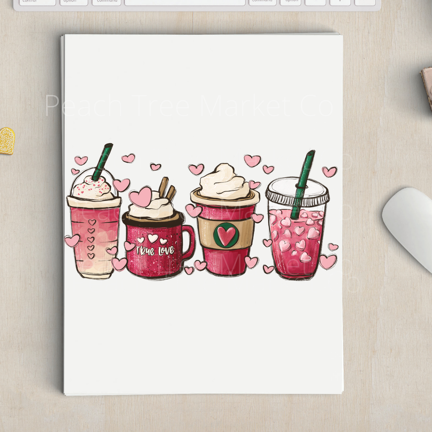Valentines Day coffee Sublimation Transfer