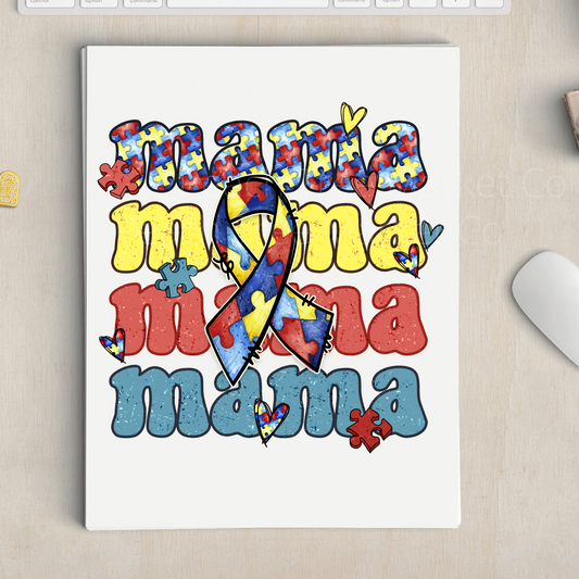 Mama Autism Stack Sublimation Transfer