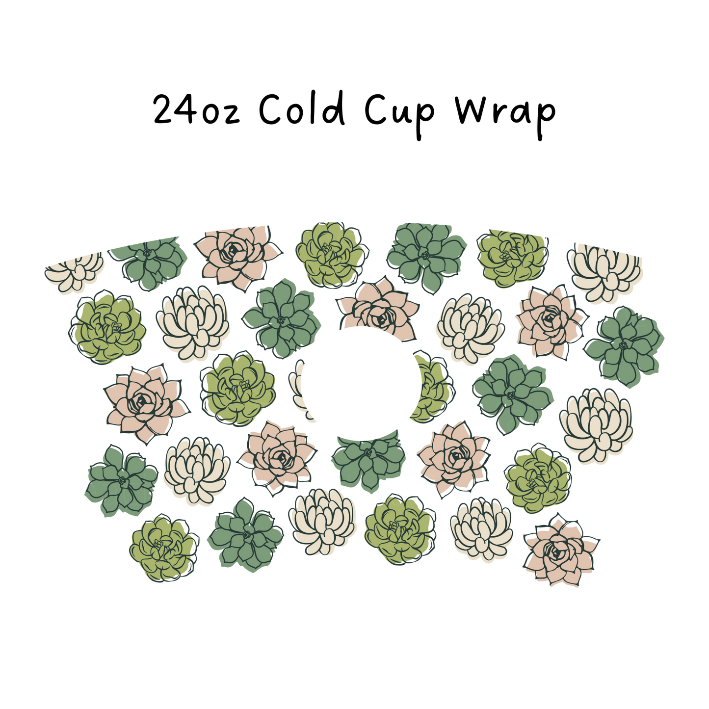 Succulent  24oz Cold Cup Wrap