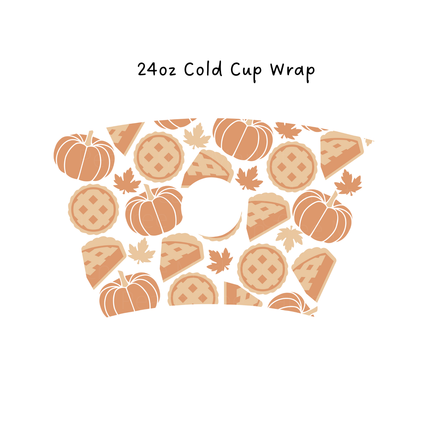 Pie and Pumpkins 24 OZ Cold Cup Wrap
