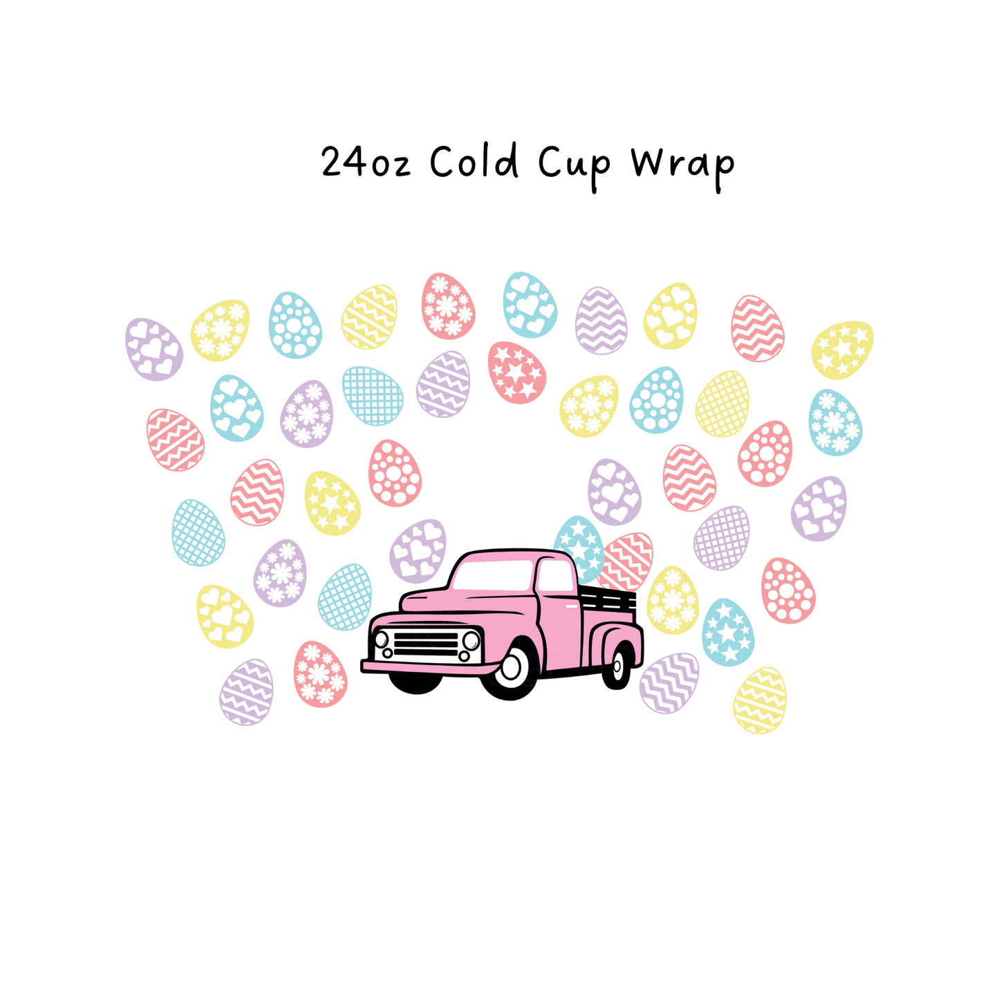 Easter Egg Truck 24 oz Cold Cup Wrap
