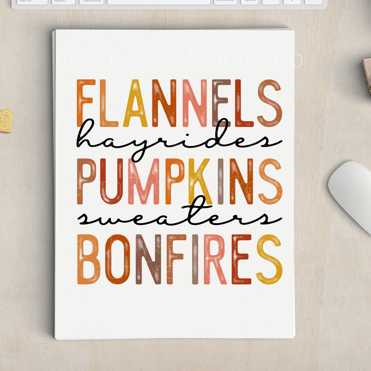 Flannels Hayrides Pumpkins Sweaters Bonfires Sublimation Transfer