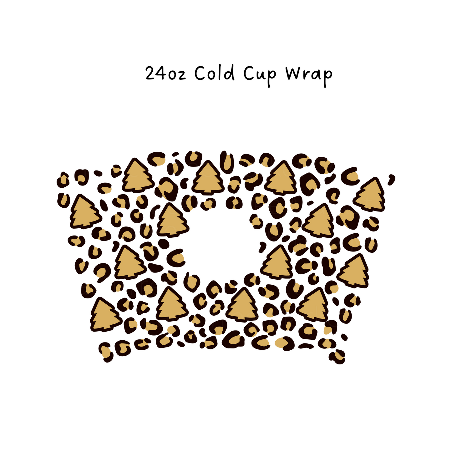 Gold and Black Trees 24 OZ Cold Cup Wrap