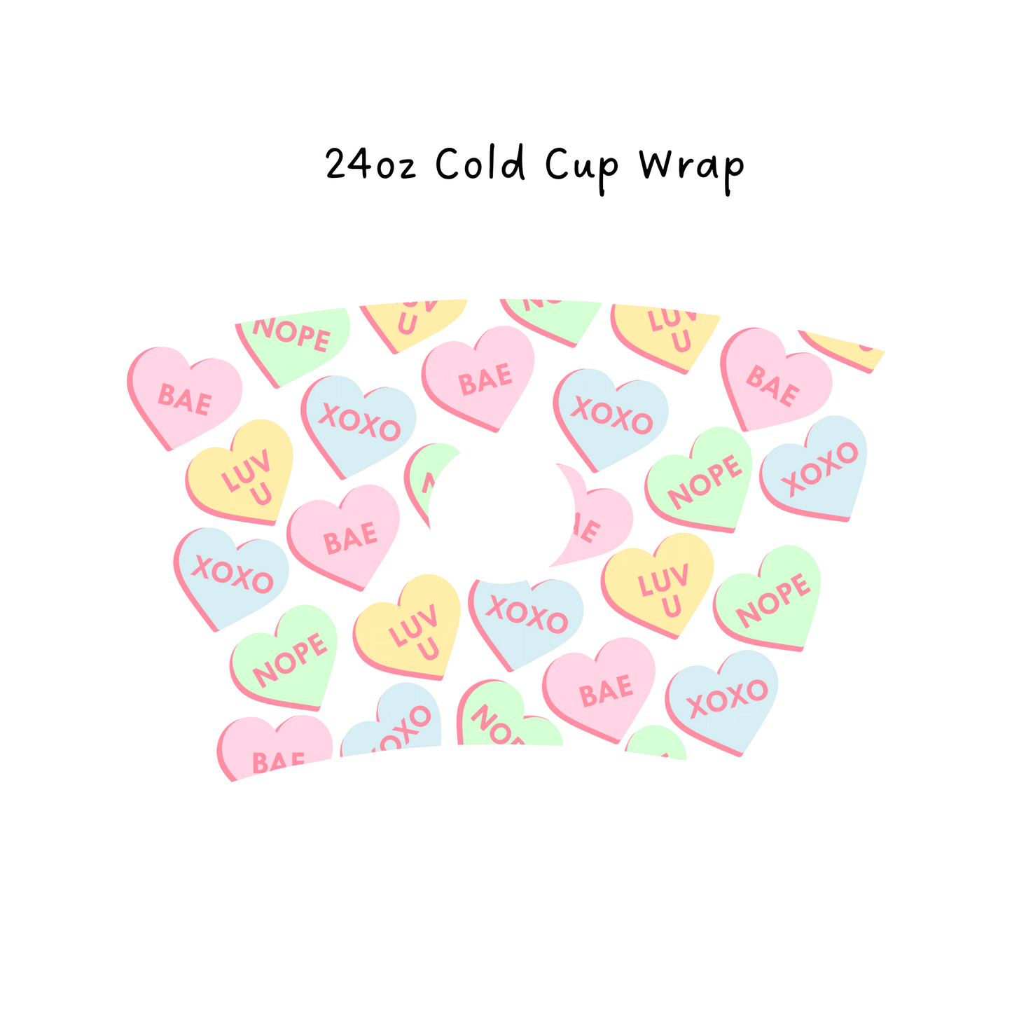 Hearts 24oz Cold Cup Wrap