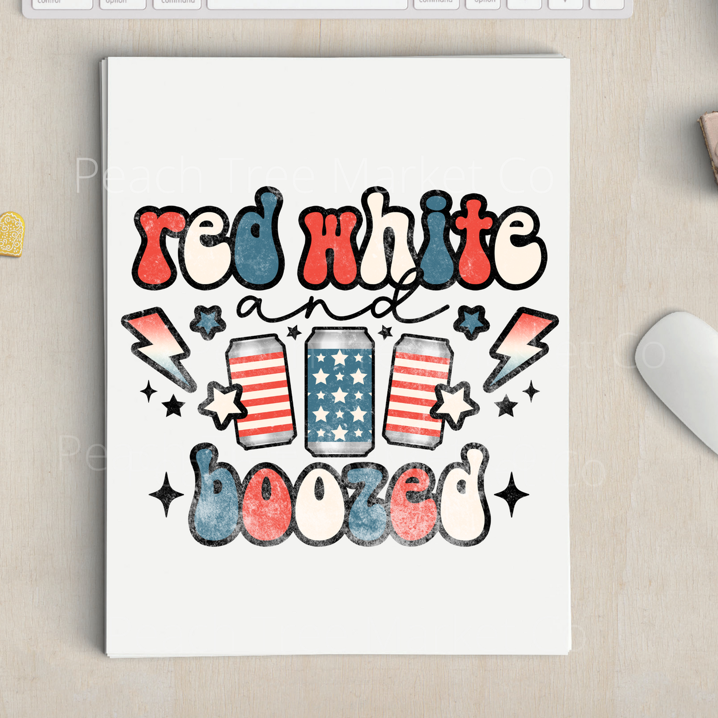 Red White and Boozed Sublimation Transfer