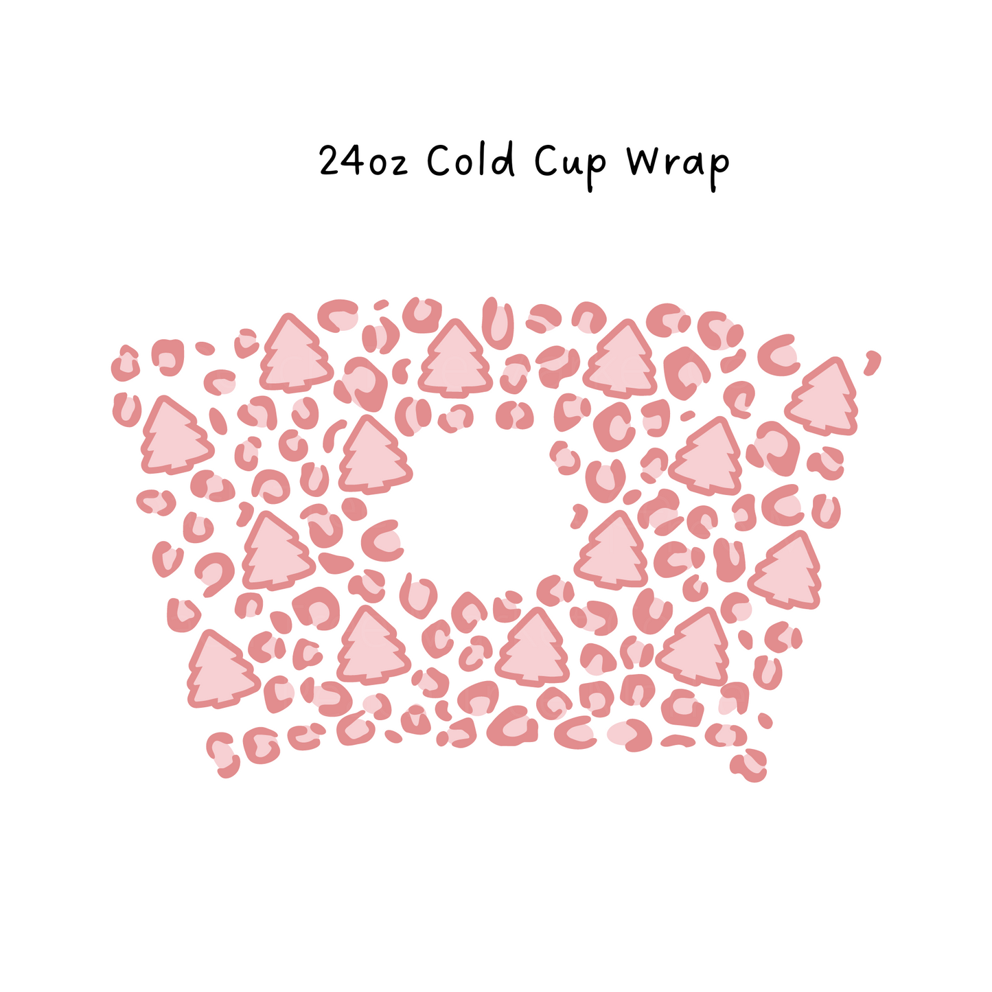 Pink Leopard Tree 24 OZ Cold Cup Wrap