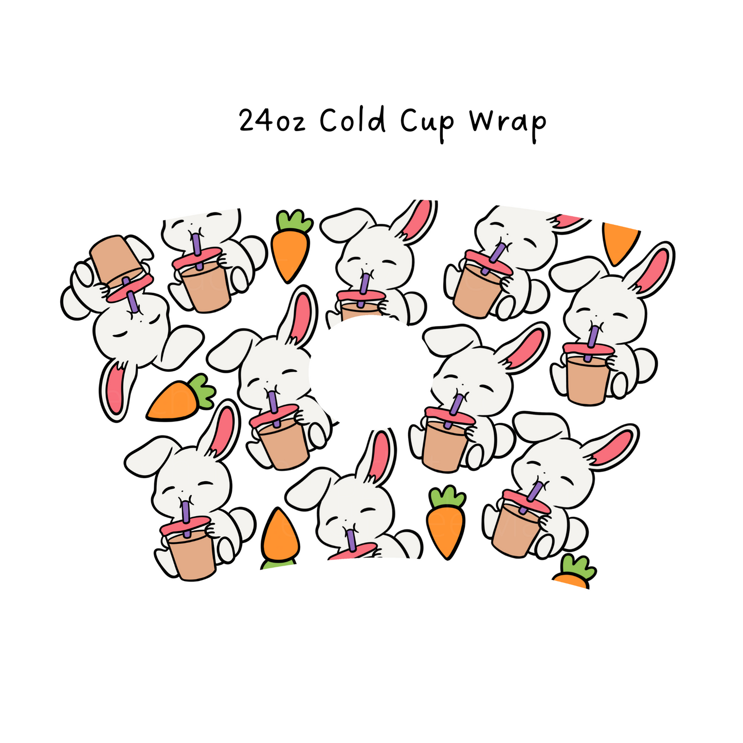 Bunny Coffee 24 OZ Cold Cup Wrap