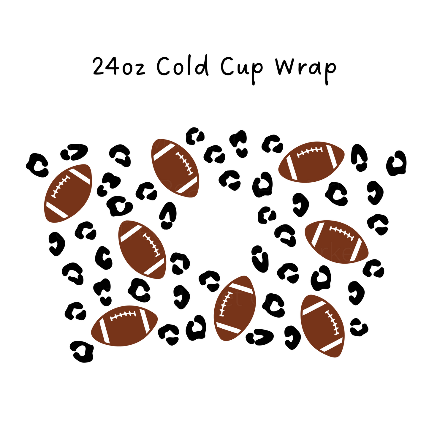 Football Leopard 24 OZ Cold Cup Wrap